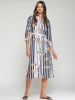 Vestido Camisero Rayas Peces